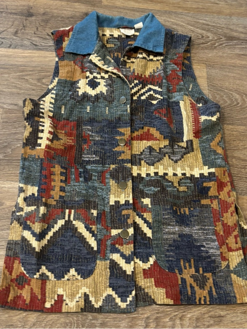 Vintage Willowbend Southwestern Blouse Sleeveless Made in USA Cotton Women’s S
